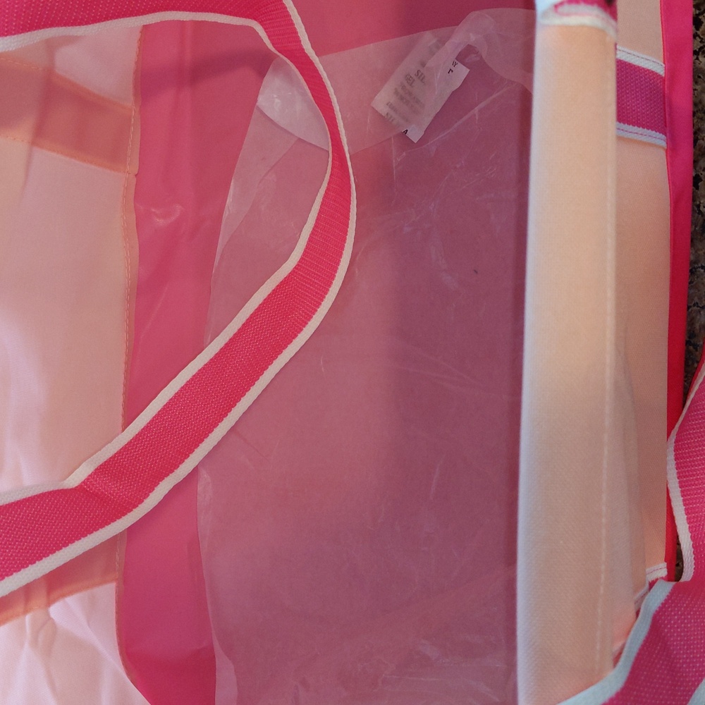 Lg Utility Tote Neon Pink Laundry Shopping Storage Car Beach Rare Colorway NEW - Picture 2 of 3